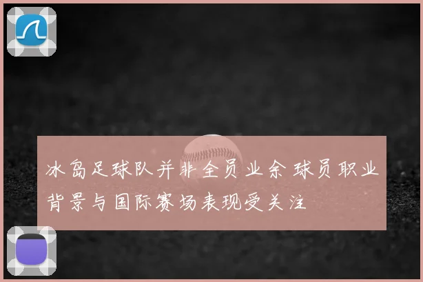 冰岛足球队并非全员业余 球员职业背景与国际赛场表现受关注